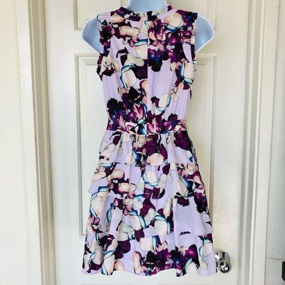 NWOT Banana Republic Sleeveless Lavender Floral Tier Dress - Picture 6 of 13